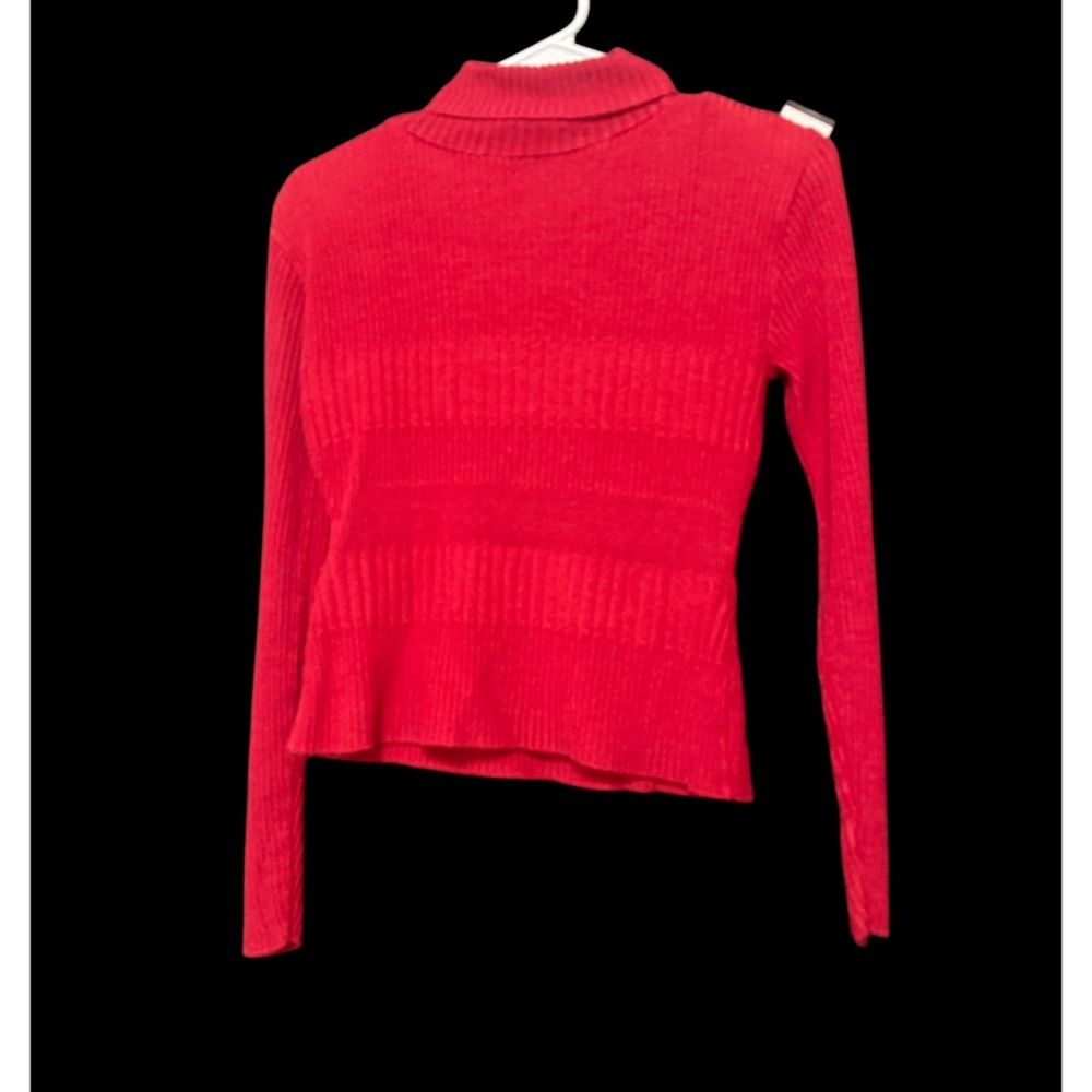Vibrant Red Ribbed Sweater